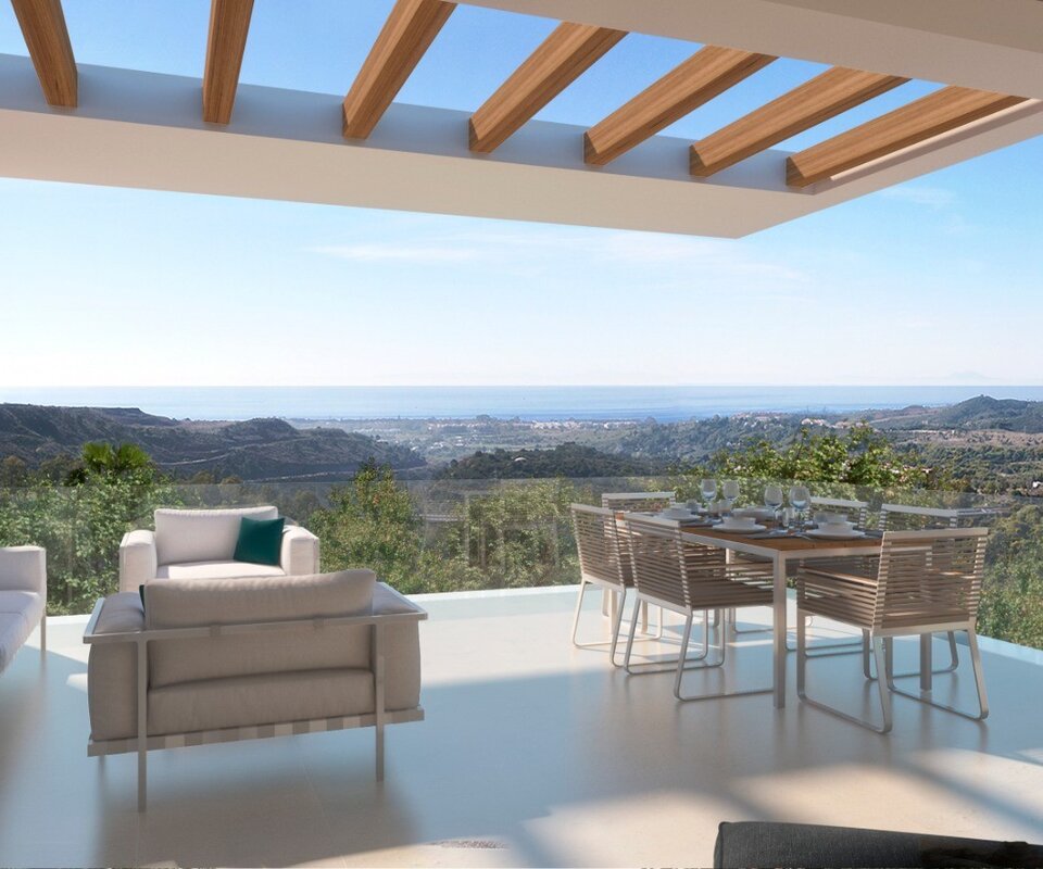 Modern duplex penthouse in Marbella Club Hills with sea views