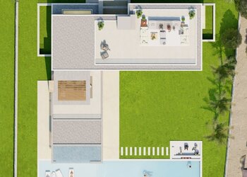 Plot with modern project of a villa in Aloha